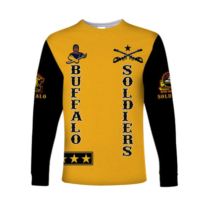Buffalo Soldiers Long Sleeve Shirt Motorcycle BSMC Club  - African Pride