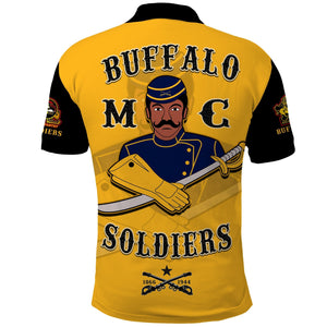 Buffalo Soldiers Polo Shirt Motorcycle BSMC Club  - African Pride