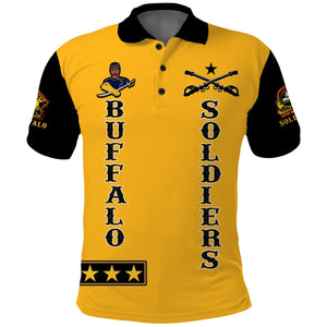 Buffalo Soldiers Polo Shirt Motorcycle BSMC Club  - African Pride