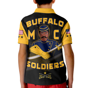 Buffalo Soldiers Polo Shirt KID BSMC Club Adore Motorcycle  - African Pride