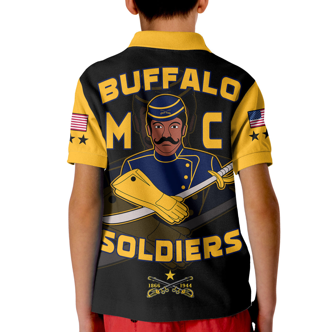 Buffalo Soldiers Polo Shirt BSMC Club Adore Motorcycle  - African Pride