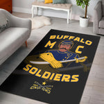 Buffalo Soldiers Area Rug BSMC Club Adore Motorcycle  - African Pride