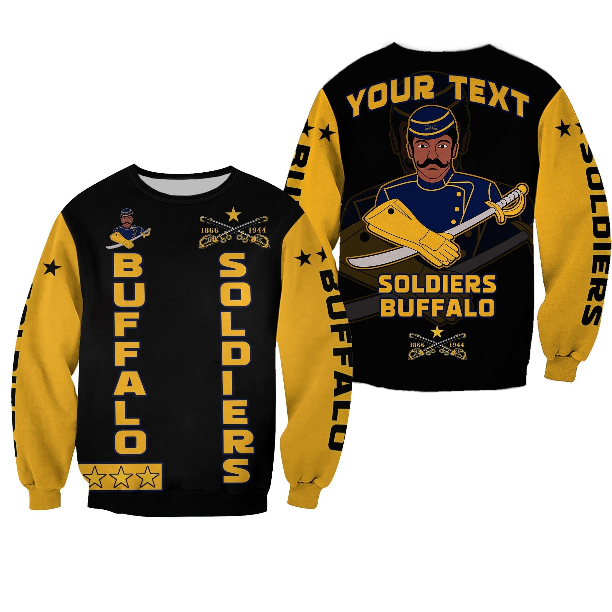Personalized Buffalo Soldiers Sweatshirt BSMC Club Adore Motorcycle  - African Pride