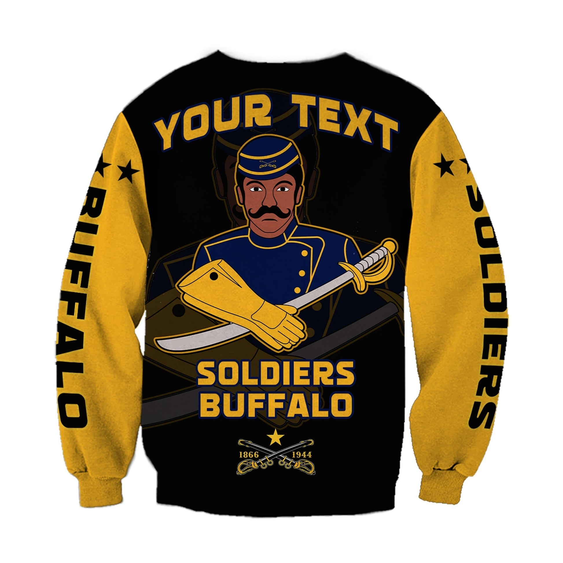 Personalized Buffalo Soldiers Sweatshirt BSMC Club Adore Motorcycle  - African Pride