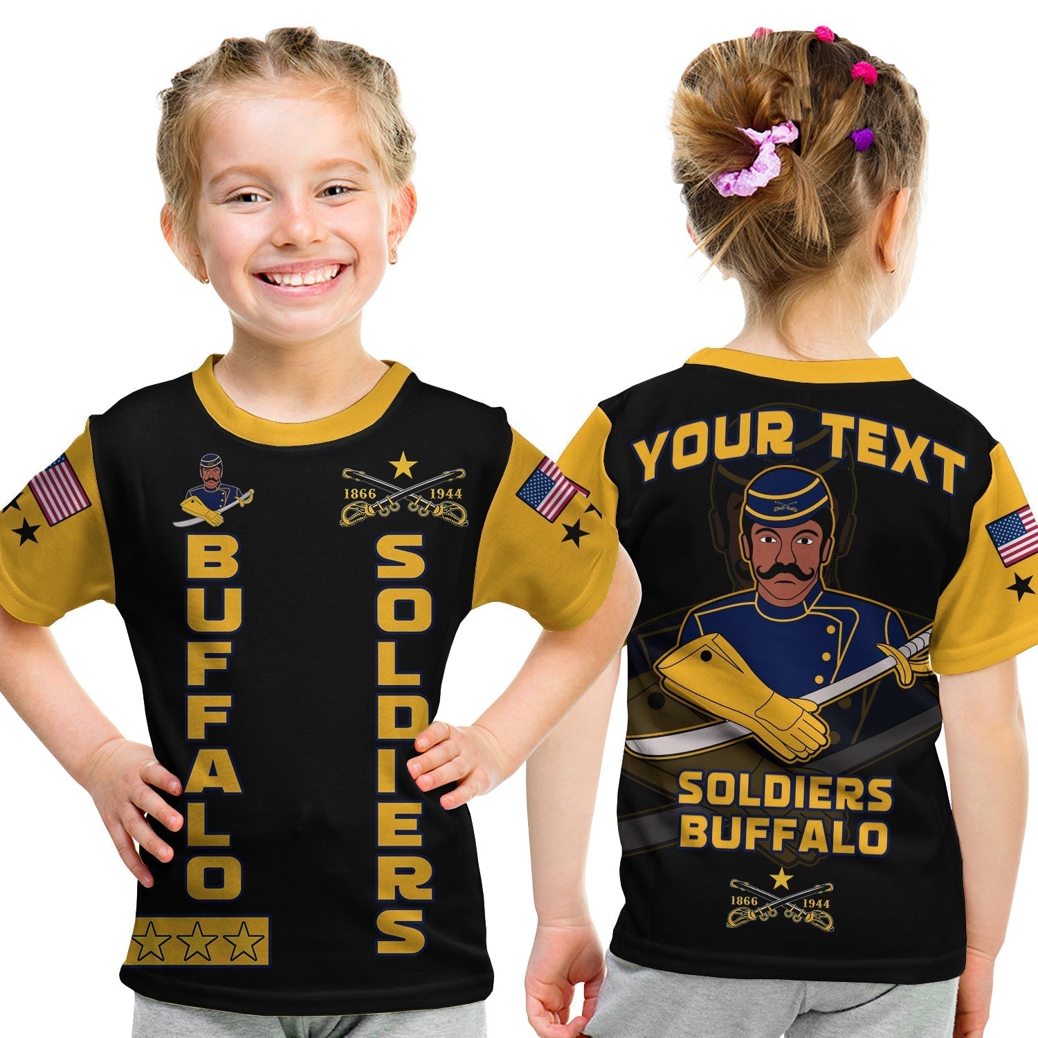 Custom Buffalo Soldiers T Shirt BSMC Club Adore Motorcycle  - African Pride
