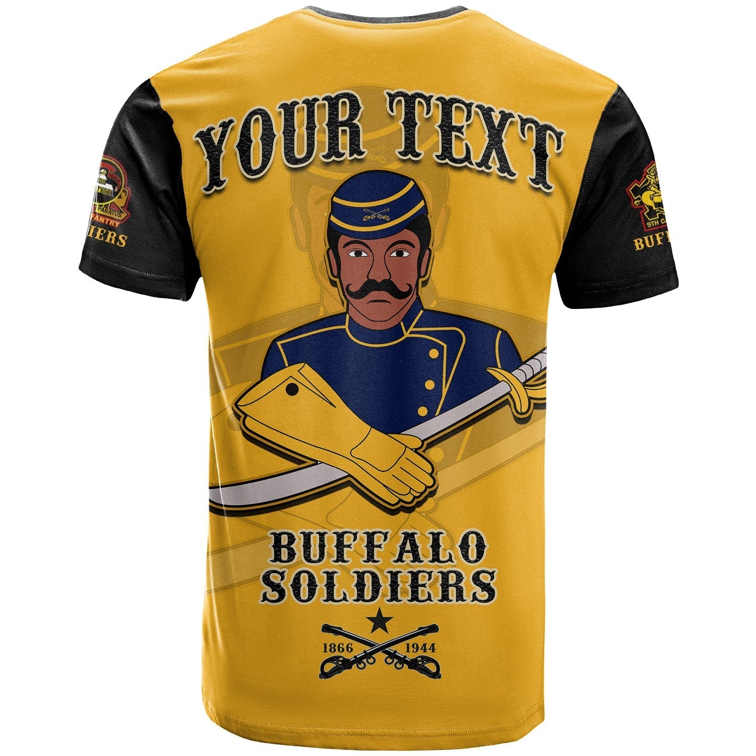 Custom Buffalo Soldiers T Shirt Motorcycle BSMC Club  - African Pride