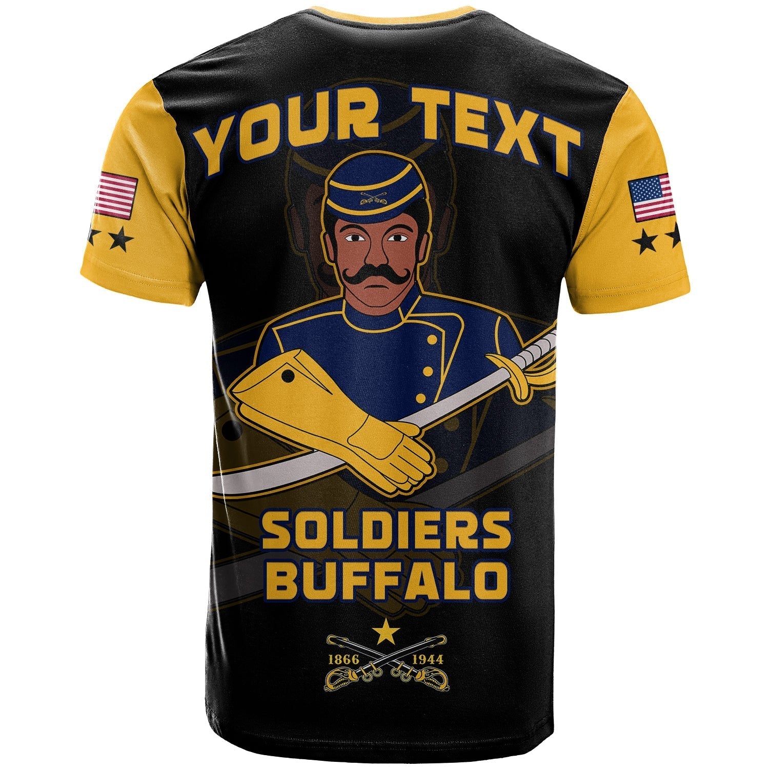 Custom Buffalo Soldiers T Shirt BSMC Club Adore Motorcycle  - African Pride