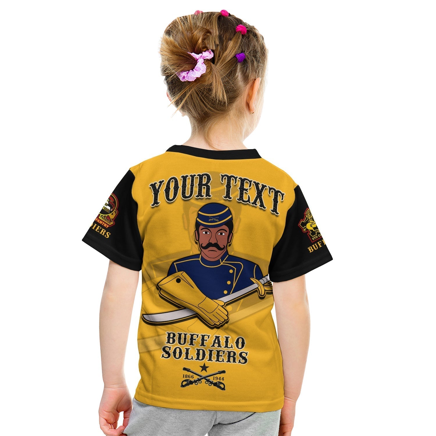 Custom Buffalo Soldiers T Shirt Motorcycle BSMC Club  - African Pride