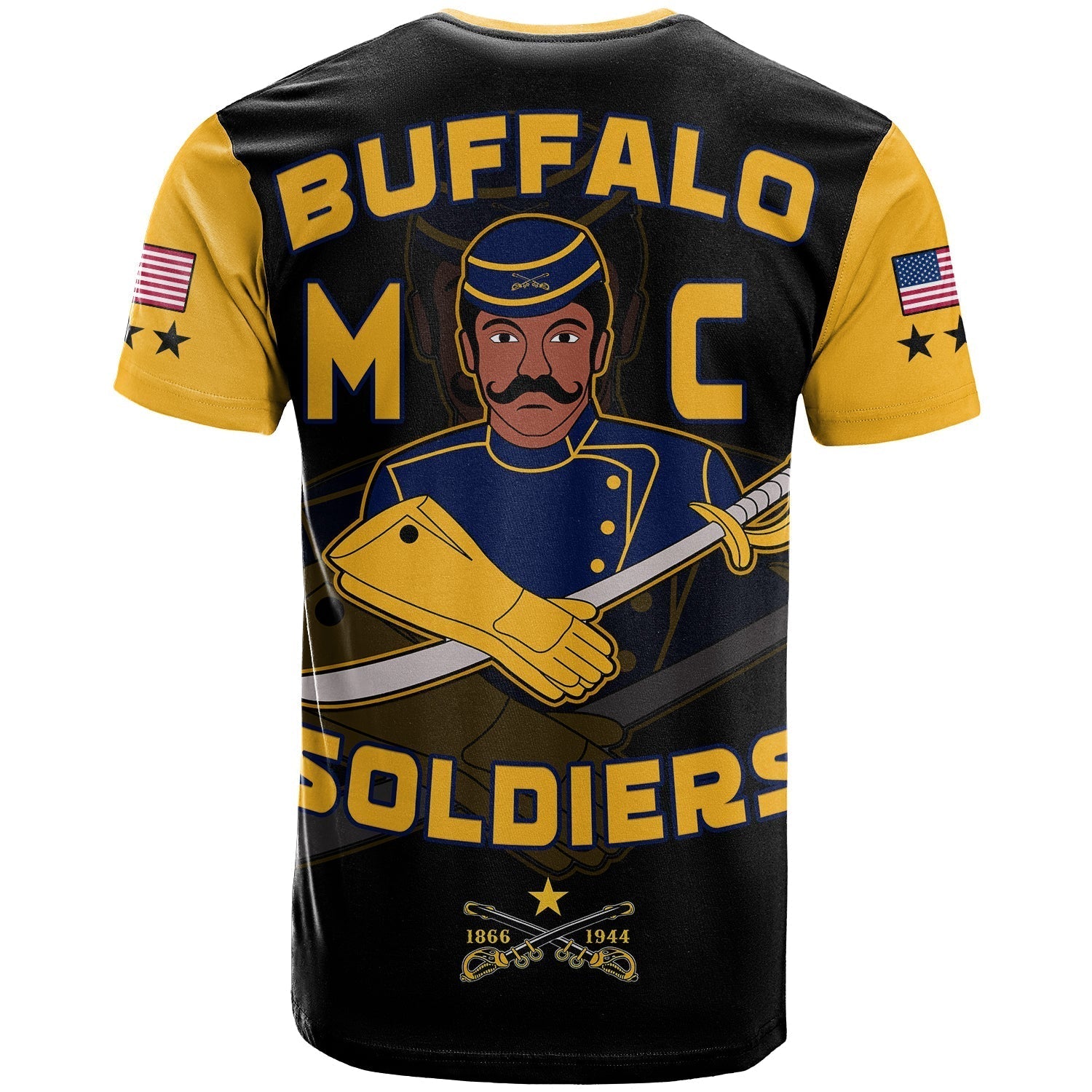 Buffalo Soldiers T Shirt BSMC Club Adore Motorcycle  - African Pride