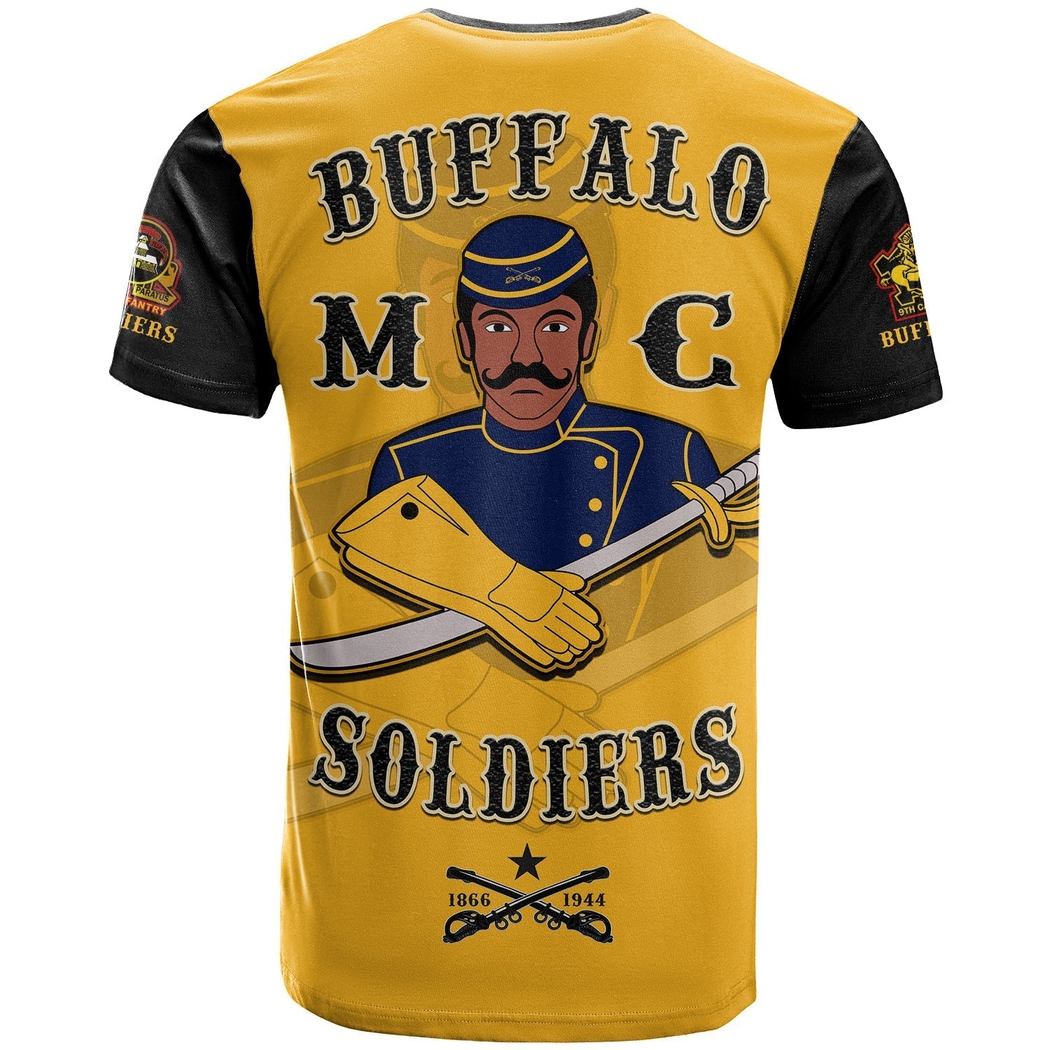 Buffalo Soldiers T Shirt Motorcycle BSMC Club  - African Pride