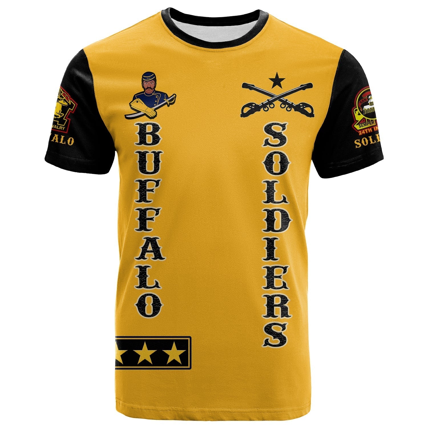 Custom Buffalo Soldiers T Shirt Motorcycle BSMC Club  - African Pride