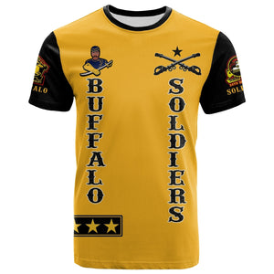Custom Buffalo Soldiers T Shirt Motorcycle BSMC Club  - African Pride
