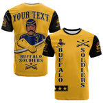 Custom Buffalo Soldiers T Shirt Motorcycle BSMC Club  - African Pride
