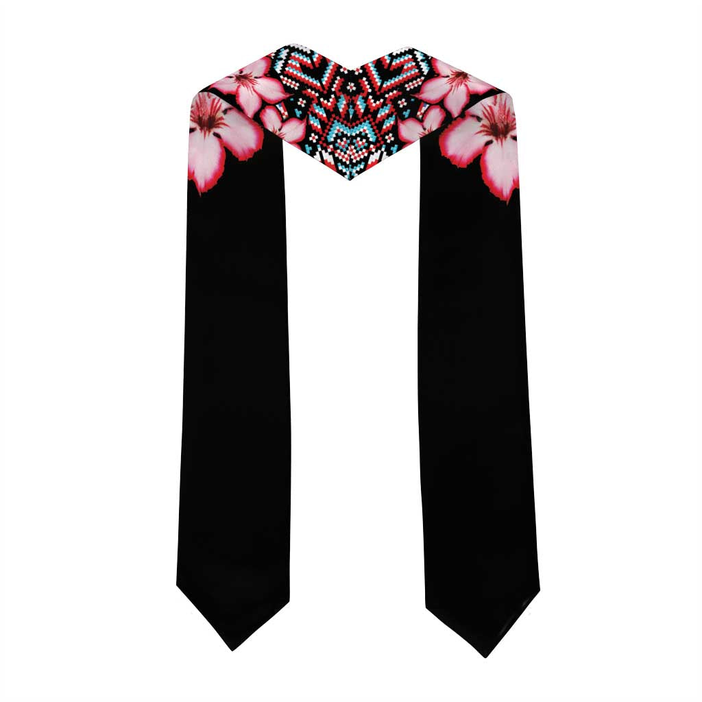 African Adenium Multiflorum Flowers Graduation Stole Mix Native Tribal Pattern