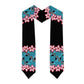 African Adenium Multiflorum Flowers Graduation Stole with Kente Style