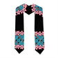 African Adenium Multiflorum Flowers Graduation Stole with Kente Style
