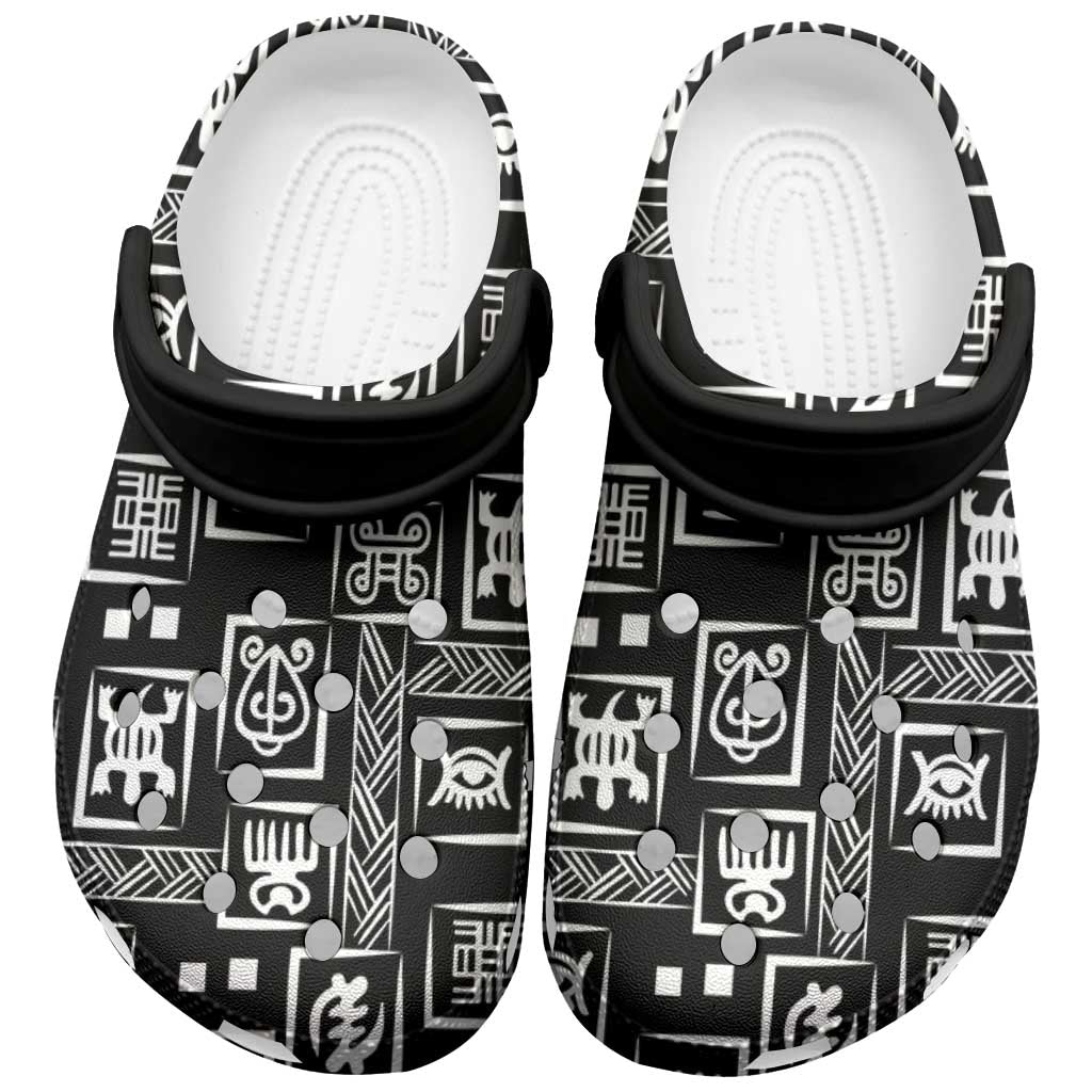 African Adinkra Heritage Pattern Clogs Shoes - African Pride