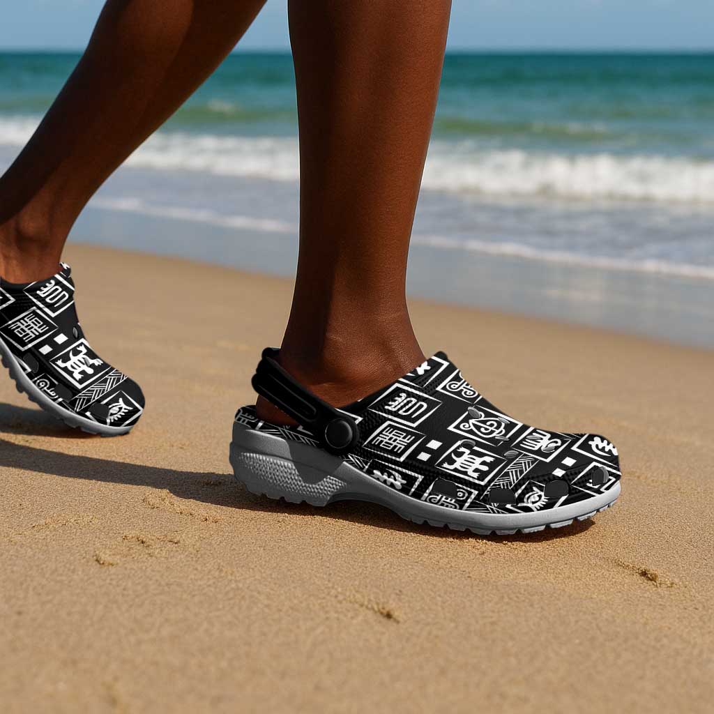 African Adinkra Heritage Pattern Clogs Shoes - African Pride