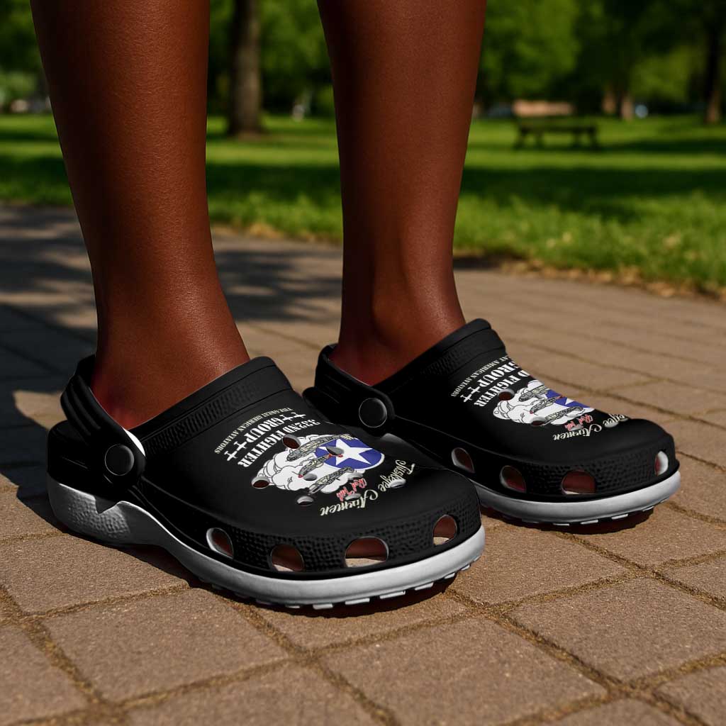 African American Aviators WWII Clogs Shoes Tuskegee Red Tails Airmen Black - African Pride