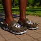 African American Aviators WWII Clogs Shoes Tuskegee Red Tails Airmen Brown Leather Pattern - African Pride