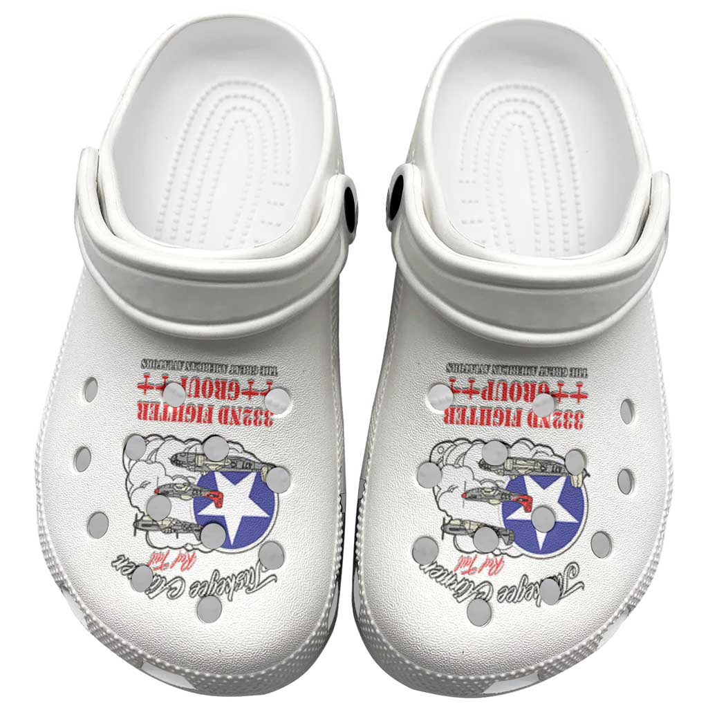 African American Aviators WWII Clogs Shoes Tuskegee Red Tails Airmen White - African Pride