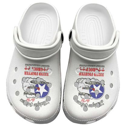 African American Aviators WWII Clogs Shoes Tuskegee Red Tails Airmen White - African Pride