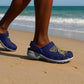 African-American Heroes Clogs Shoes Bison Buffalo Soldiers - Blue Grunge Style - African Pride