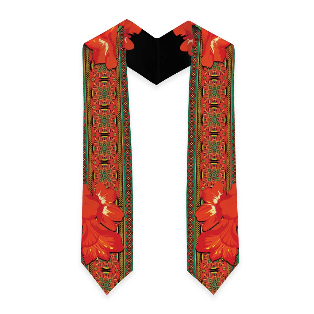 African Beauty Clivia Miniata Flowers Graduation Stole