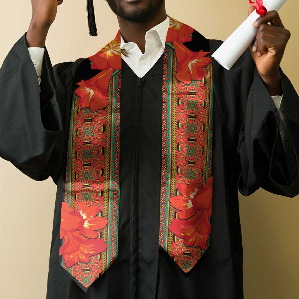 African Beauty Clivia Miniata Flowers Graduation Stole