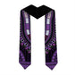 African Dashiki and Polynesian Pattern Graduation Stole Purple
