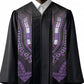 African Dashiki and Polynesian Pattern Graduation Stole Purple