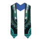 African Dashiki and Polynesian Pattern Graduation Stole Teal