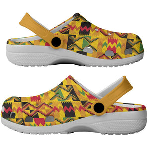 African Emaa Da Kente Pattern Clogs Shoes - African Pride