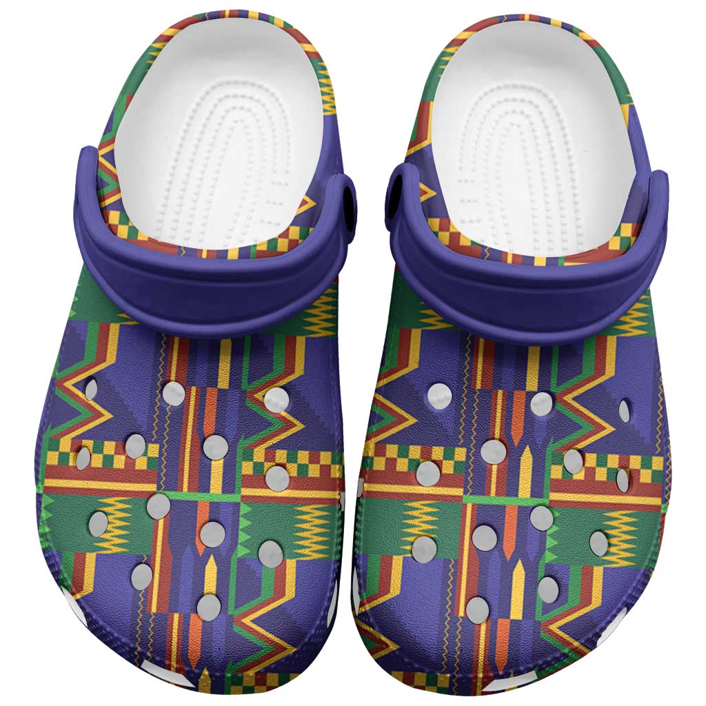 African Fathia Fata Nkrumah Kente Pattern Clogs Shoes - African Pride