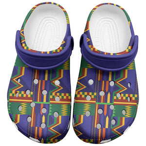 African Fathia Fata Nkrumah Kente Pattern Clogs Shoes - African Pride