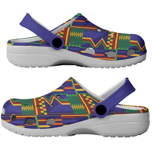 African Fathia Fata Nkrumah Kente Pattern Clogs Shoes - African Pride