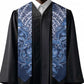 African Floral mix Maasai Shuka Graduation Stole Blue Moitf