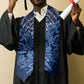 African Floral mix Maasai Shuka Graduation Stole Blue Moitf