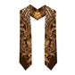 African Floral mix Maasai Shuka Graduation Stole Gold Moitf