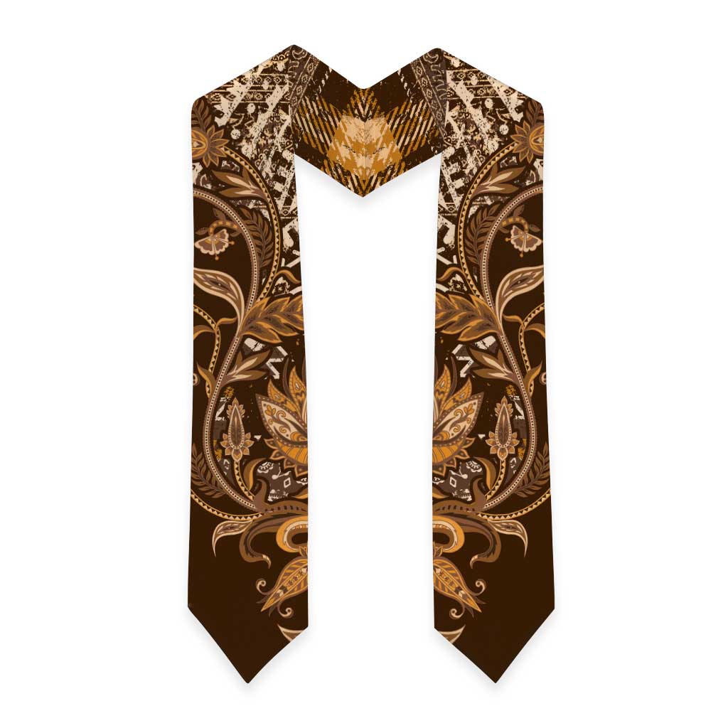 African Floral mix Maasai Shuka Graduation Stole Gold Moitf