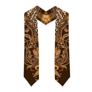 African Floral mix Maasai Shuka Graduation Stole Gold Moitf