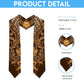 African Floral mix Maasai Shuka Graduation Stole Gold Moitf