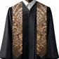 African Floral mix Maasai Shuka Graduation Stole Gold Moitf