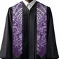 African Floral mix Maasai Shuka Graduation Stole Purple Moitf