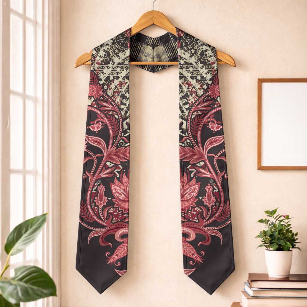 African Floral mix Maasai Shuka Graduation Stole Red Moitf