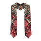 African Floral mix Maasai Shuka Graduation Stole Red Moitf
