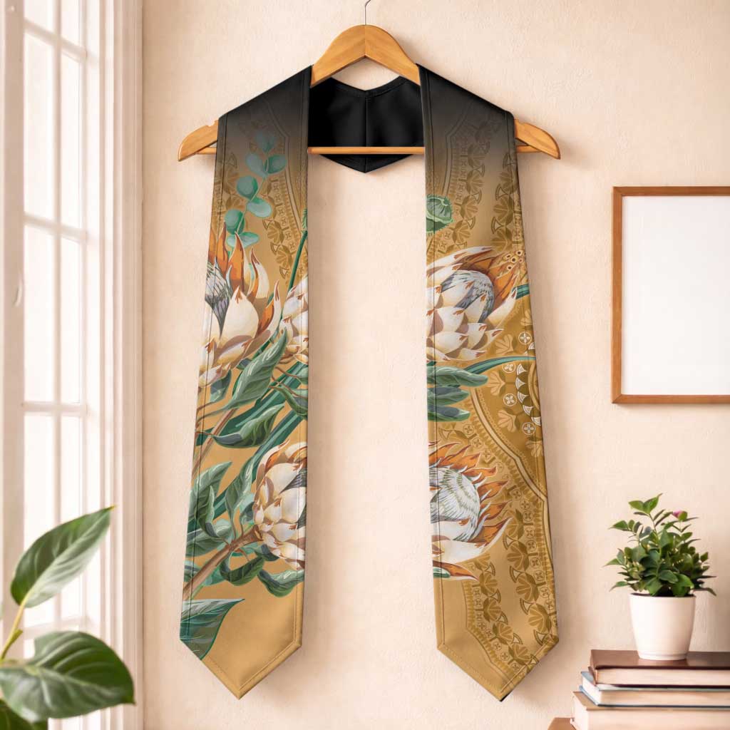 African King Proteas Dashiki Motif Graduation Stole Gold Style