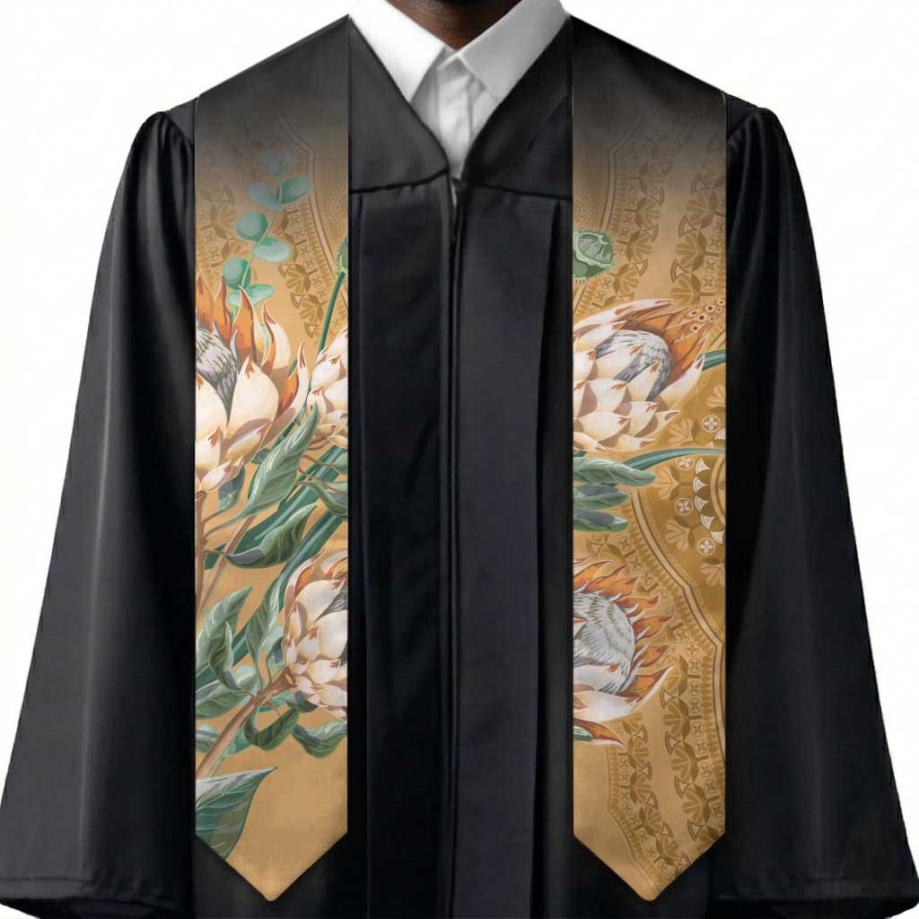 African King Proteas Dashiki Motif Graduation Stole Gold Style