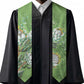 African King Proteas Dashiki Motif Graduation Stole Green Style