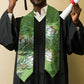 African King Proteas Dashiki Motif Graduation Stole Green Style